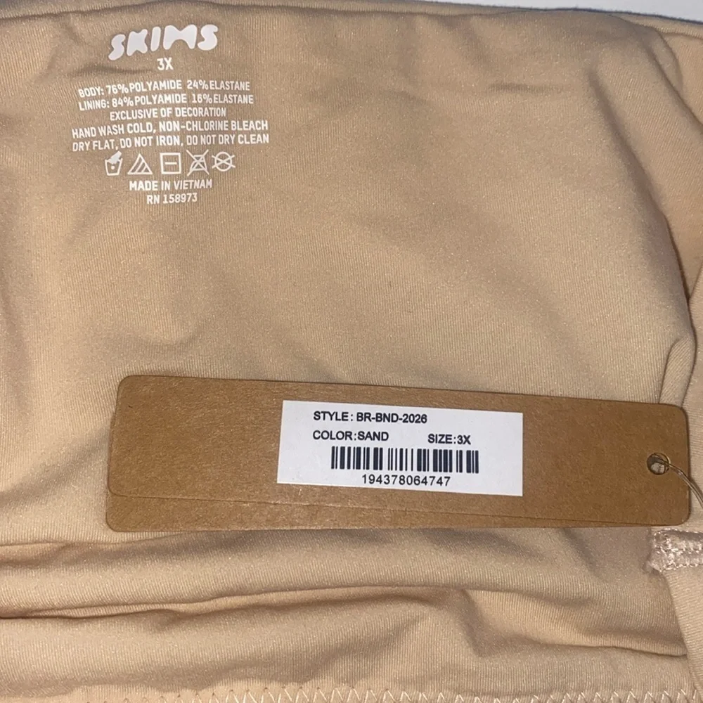 SKIMS Fits Everybody Bandeau Bra ONLY in Sand,‎ Size 3X, NWT